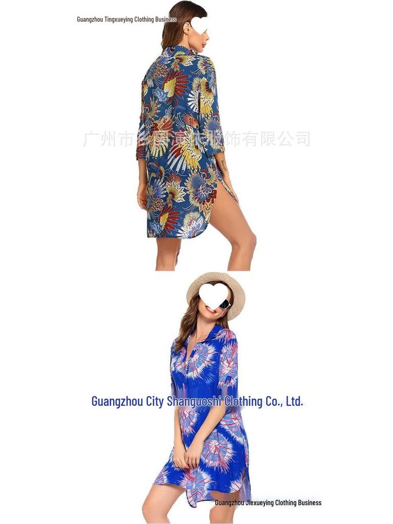 European & American Women's Swimwear Beach Cover-up Shirt and Bikini Beach Skirt