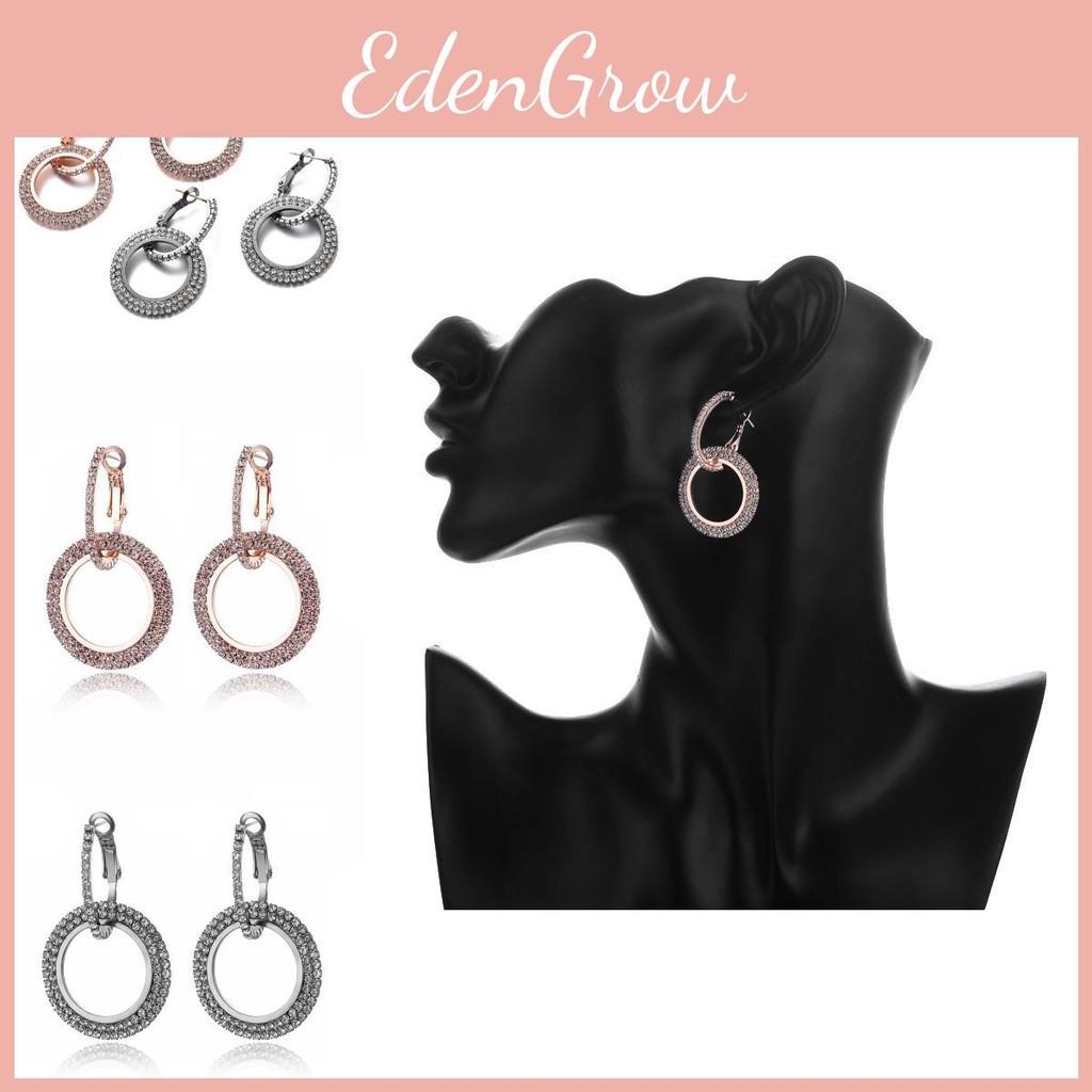 Western Stylish Fashion Geometric Studs With Rhinestones Unique Alloy Earrings