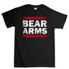 Black Cotton TShirt Bear Arms Graphic Tee Casual Athletic Hipster Style Unisex Fitness Muscle Fit