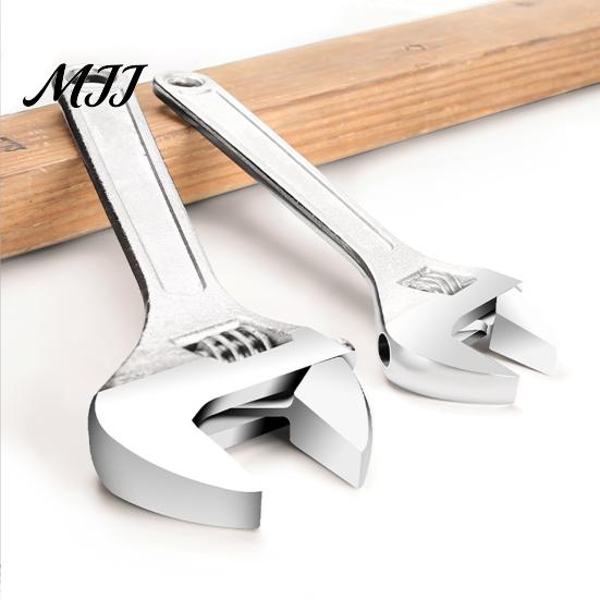 Forged Alloy Steel Spanner 6/8/10/12/15 Inch Adjustable Wrench, Wide Jaw Opening Wrench for Household Plumbing Automotive Home Improvement Garage