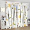 Cartoon Spring Bee Flower Curta Flying Bees Beautiful Flowers Pentagonal Petals Green Weeds Yellow Honey Window Drapes For