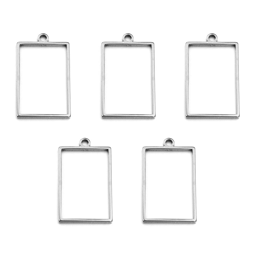 10pcs Stainless Steel Hollow Geometric Bezel Frame Charms Pendants For Jewelry Making DIY Necklace Earrings Pendants Accessories