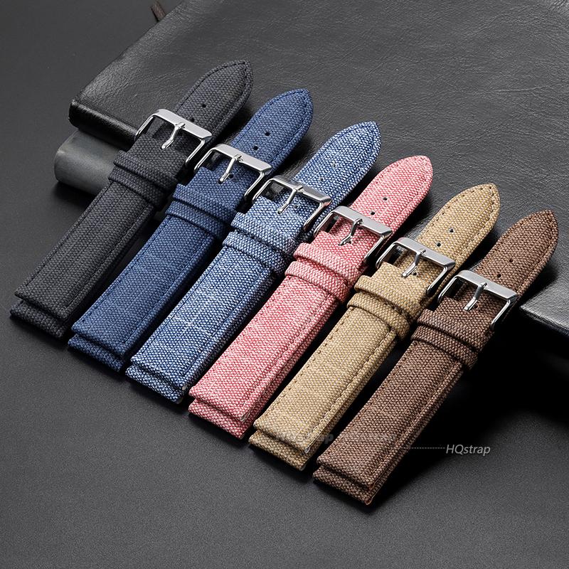 Denim Pattern Nylon Watchband for Casio Vintage Leather Strap 10 12 14 16 18 20 22mm Watch Band for Seiko Men Women Accessories