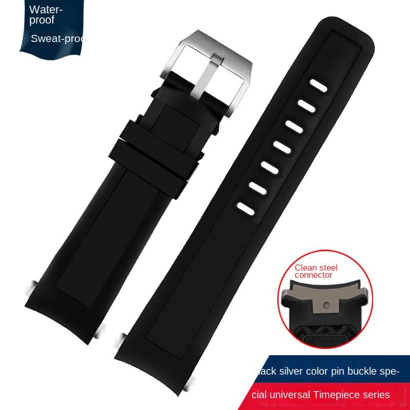 Hochwertiges Fluorkautschuk-Uhrenarmband für IWC Aquatimer IW3768/3290/3568/3767 IW356802/376705 Herren Schwarzes Silikon-Uhrenarmband 22mm
