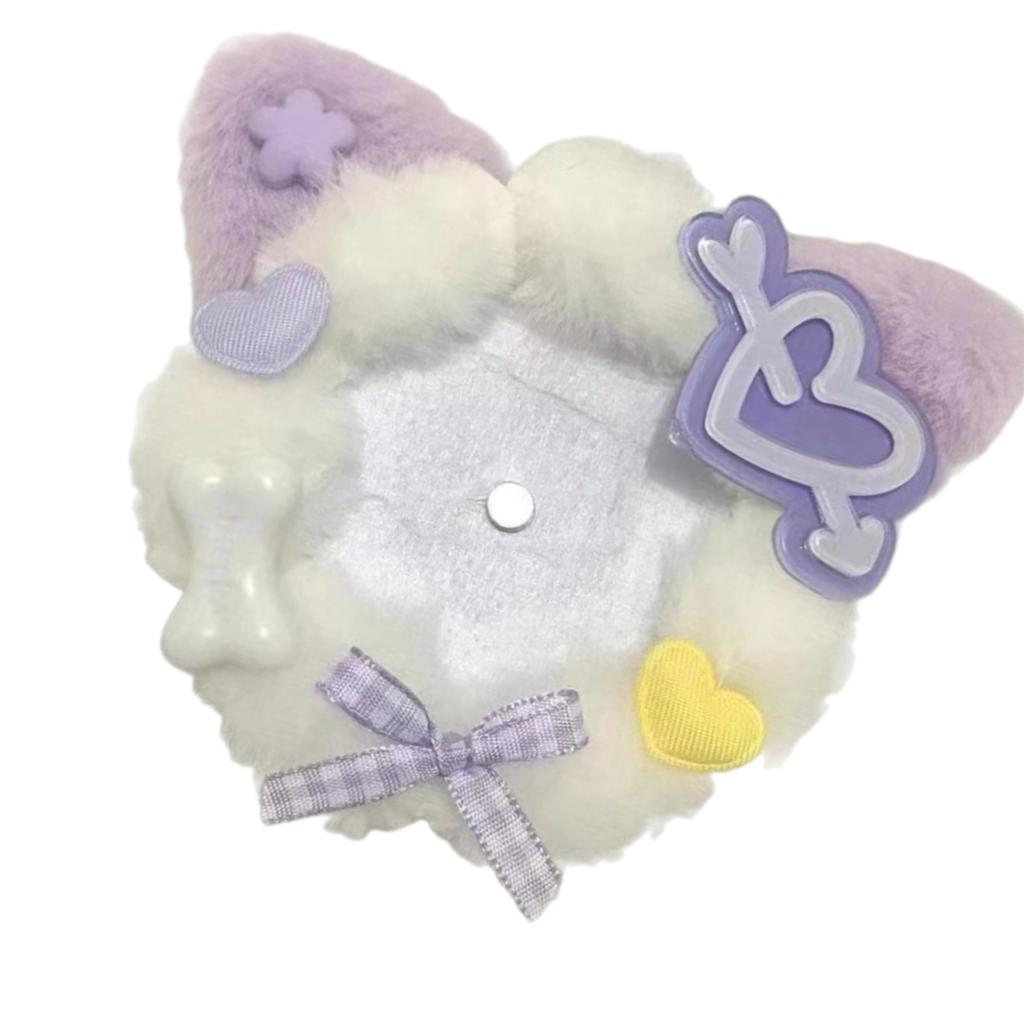 Cartoon Cats Ear Badge Holder 58mm Badge Case Plush Cats Ear Badge Pin Sleeve For Women Student And Cosplay Enthusiasts