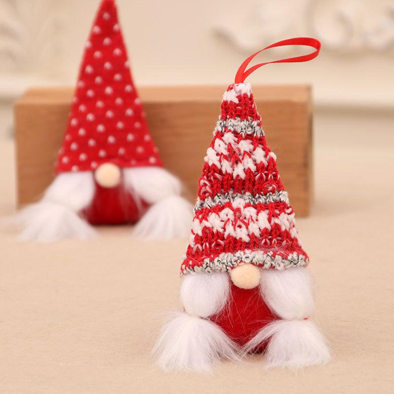 Christmas Small Fabric Pendant Faceless Man Dwarf Santa Claus Pendant Small Gift