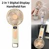 USB Rechargeable Digital Display Handheld Fan 2 In 1 Desktop Standing Fan  Desktop Use