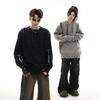 Unisex Oversized Knit Sweater With Distressed Hole Detail Streetwear Casual Pullover Youth Winter