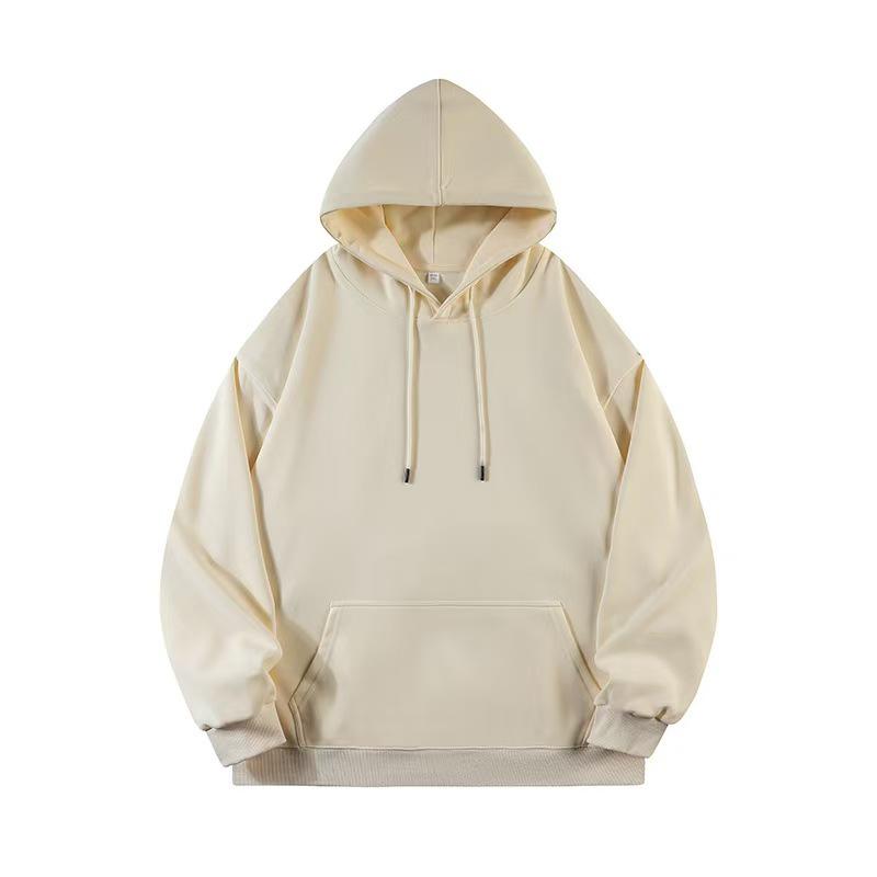 2025 Unisex Solid Color Hooded Sweatshirt - Comfortable Loose Drop Shoulder Style