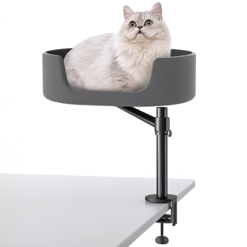 LOE New Idea Cat Arm Cat Bed | Space-Saving, Multi-Cat Friendly, Desk-Mounted Stand