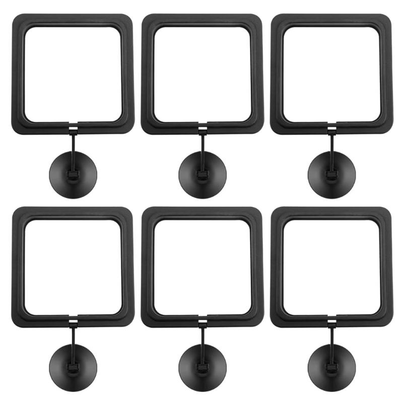 Aquariums Floating Plant Rings Fish Feeding Rings Square Round Floating Plant Aquaponic Plant Cultivation Set of 6 1 чёрный
