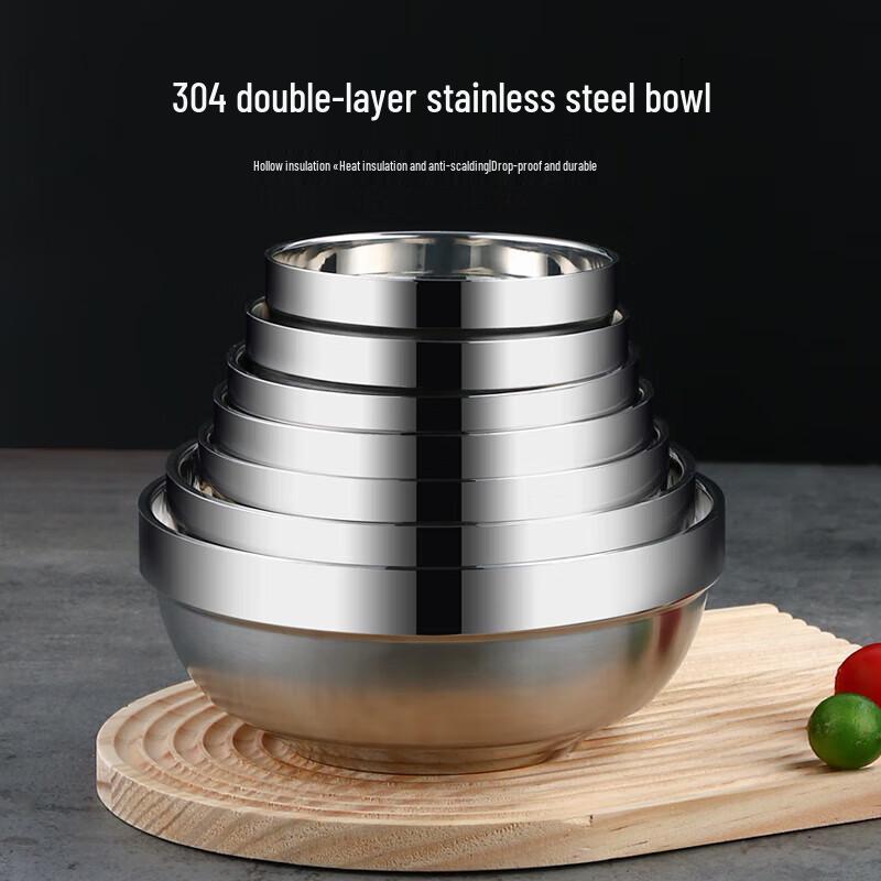 304 Stainless Steel Double-Layer Insulated Bowl