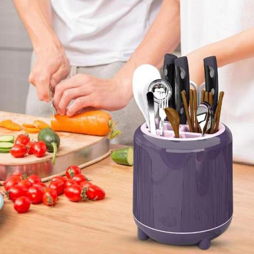 Divided Chopstick Storage Box No-Tip Cutlery Organizer Cutter Storage Rack  for Kitchen
