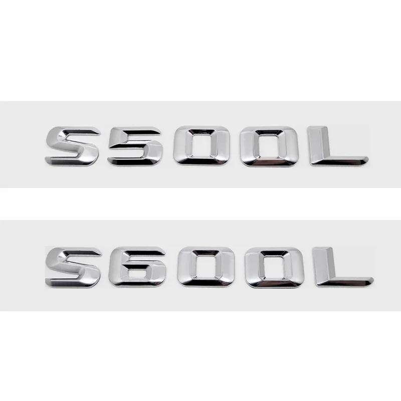 Alloy ABS Car Number Letters Sticker Rear Trunk Badge Decals for Mercedes Benz S300L S320L S400L S500L S600L Emblem Accessories