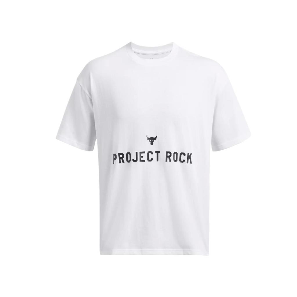 Under Armour Odznak cti Písmenkový potisk Kulatý výstřih Krátký rukáv Pánská trička Bílá 1386892-100