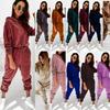 Velvet Material Women 2 Piece Set Casual Sport Outfits Tracksuit Hoodies Sweatshirt+Pants Spring Sportswear Running Sets