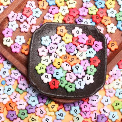 20Pcs 12mm Colorful Fashion Flower Letter Acrylic Beads Pendant DIY Bracelet Necklac Crafts for Jewelry Making