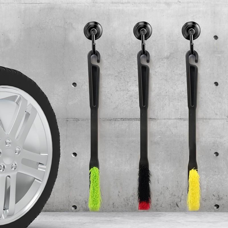 Multi-Purpose Car Wheel & Tire Brush with Soft and Hard Bristles