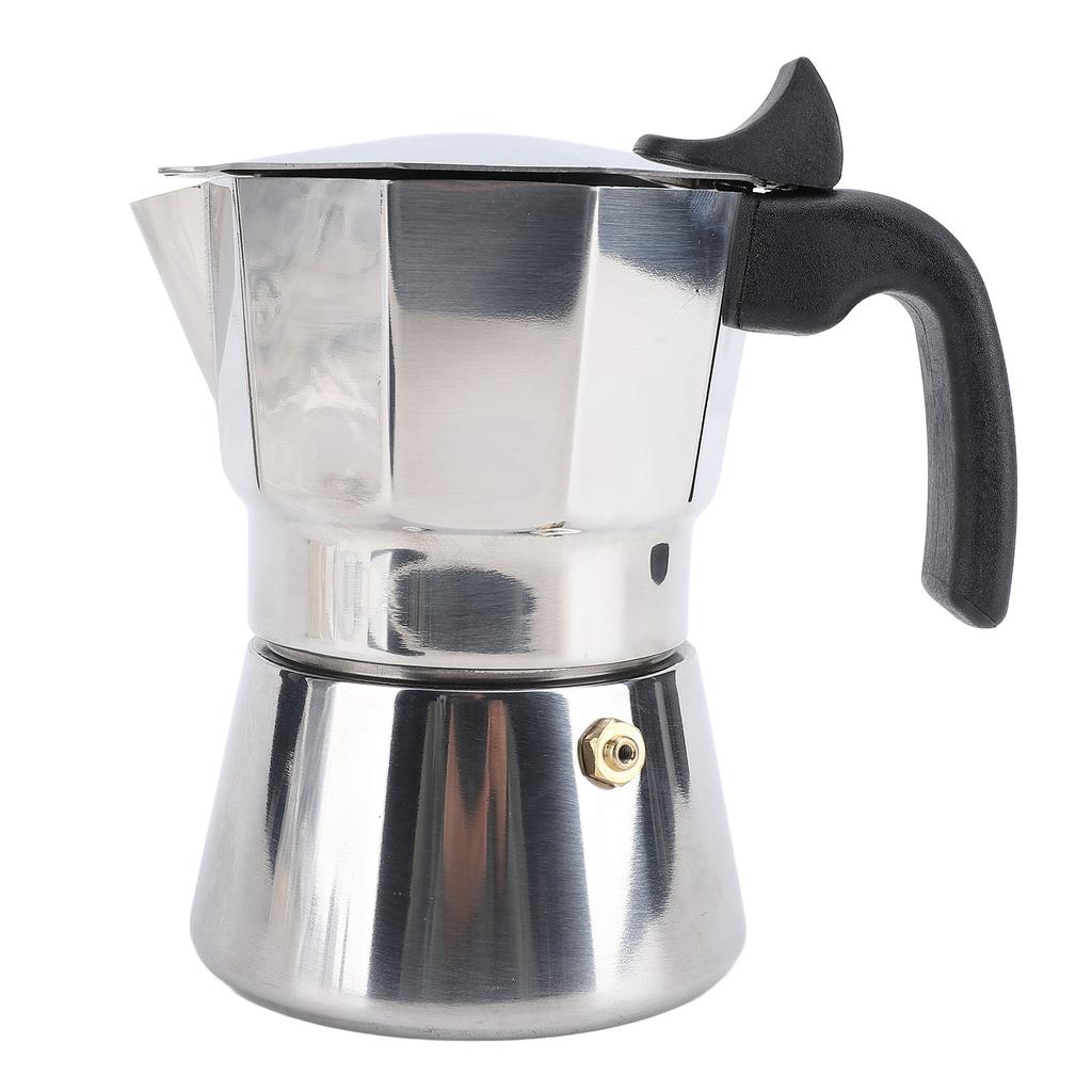 Stovetop Coffee Maker Stainless Steel Octagonal Even Heat Distribution Stovetop Coffee Maker Pot