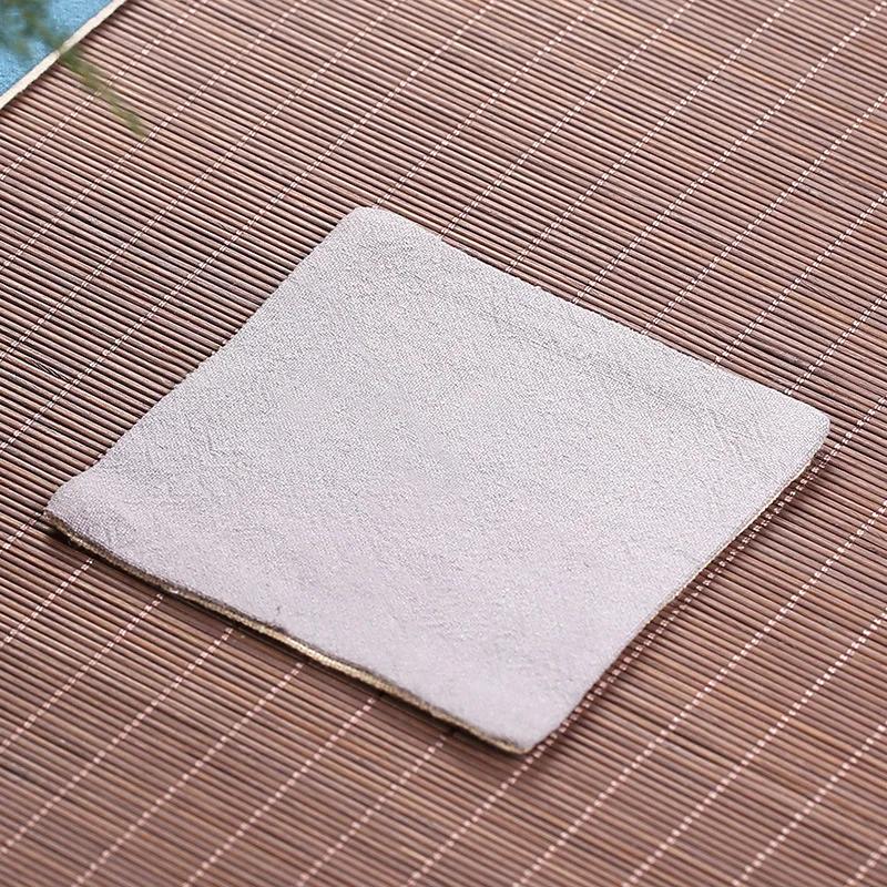 Cotton and Linen Kung Fu Tea Coasters Simple Solid Color Square Coaster Anti-scald Absorbent Heat Insulation Mat Home Mats