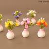 1 Pcs Miniature Plastic Colorful Floral Plants Potted Model 1:12 Dollhouse Simulation Outdoor DIY Accessories