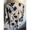 New Arrival Printed Cotton Linen V-neck Short Sleeve Pullover Blouse
