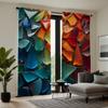 2pcs HD Colorful Glass Art Deco Curtain Color System Digital Printed Curtain Home Decoration Style Decoration Living Room Bed