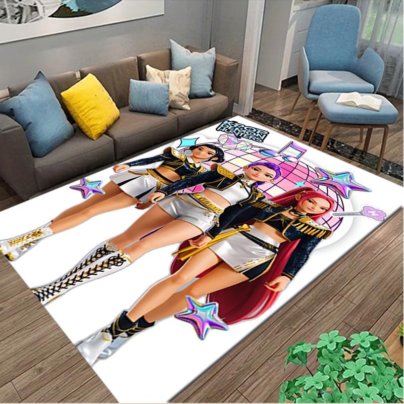 Kpop Demon Hunters Carpet, Non-slip Office Chair Rug, Digital Print Home Area Rug, Unique Festival Decorations