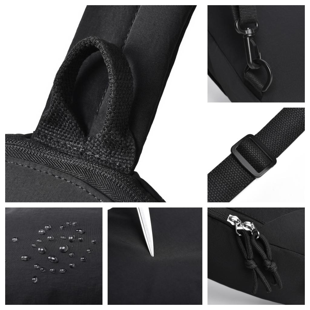 Large-Capacity Unisex Casual Chest Bag Anti-Skimming RFID Men's Shoulder Bag Lightweight Nylon Women's Crossbody Bag
