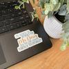 A Funny and Lighthearted Pride and Prejudice Sticker That Reads “I’m Trying To Attract My Mr. Darcy. Any Tips On Looking Barely Tolerable?