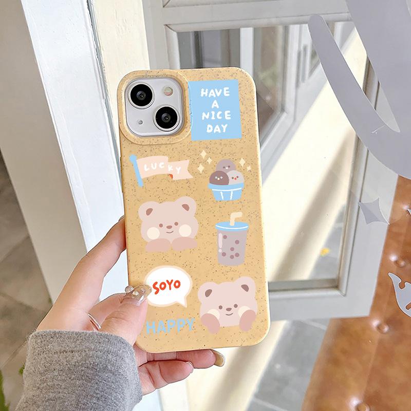 Mobile Phone Cases for iPhone 11 13 XR 15 Pro Max 12 14 Pro Max Case iPhone 16 7 Plus 8 Plus XS Max Degradable and Environmentally Friendly Anti-fall