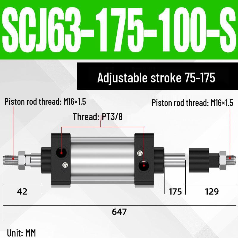 SCJ Adjustable Stroke High Thrust Pneumatic Cylinder SCJ32-160