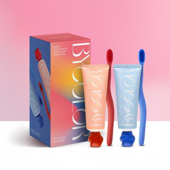 Bycolor Couple Planning Set (2 Toothpastes + 2 Toothbrushes)