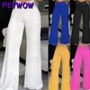 Moda feminina casual cor sólida estampa calças e capris