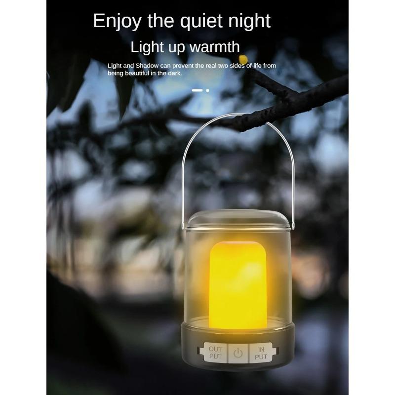Outdoor Camping LED Flashlight Touch 3 Colors USB Rechargeable Portable LED Tent Lanterna Outdoor Portable Emergency Light Bulb