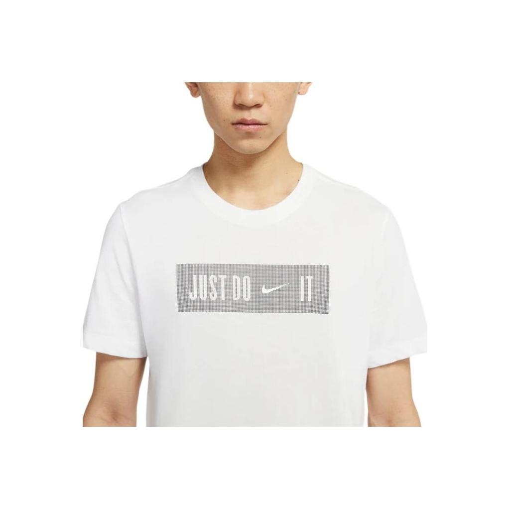 Nike Alphabet Print Round Neck Sporty Breathable Short Sleeve T-Shirt Men Tops White DJ9001-100