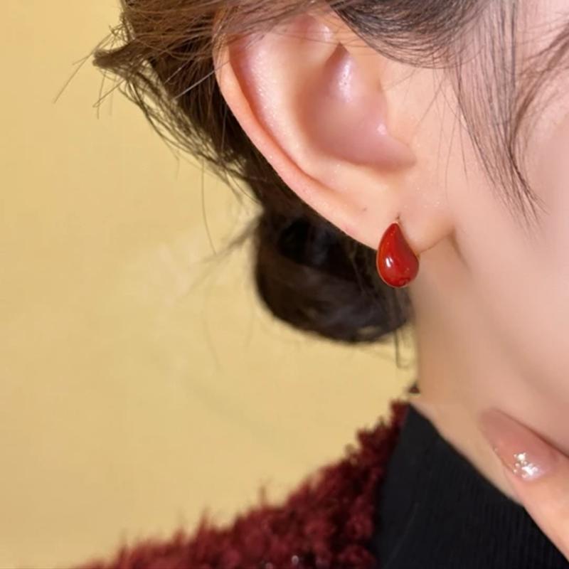 Elegant Water Drop Enamel Earrings - Versatile, Fashionable, and Lightweight