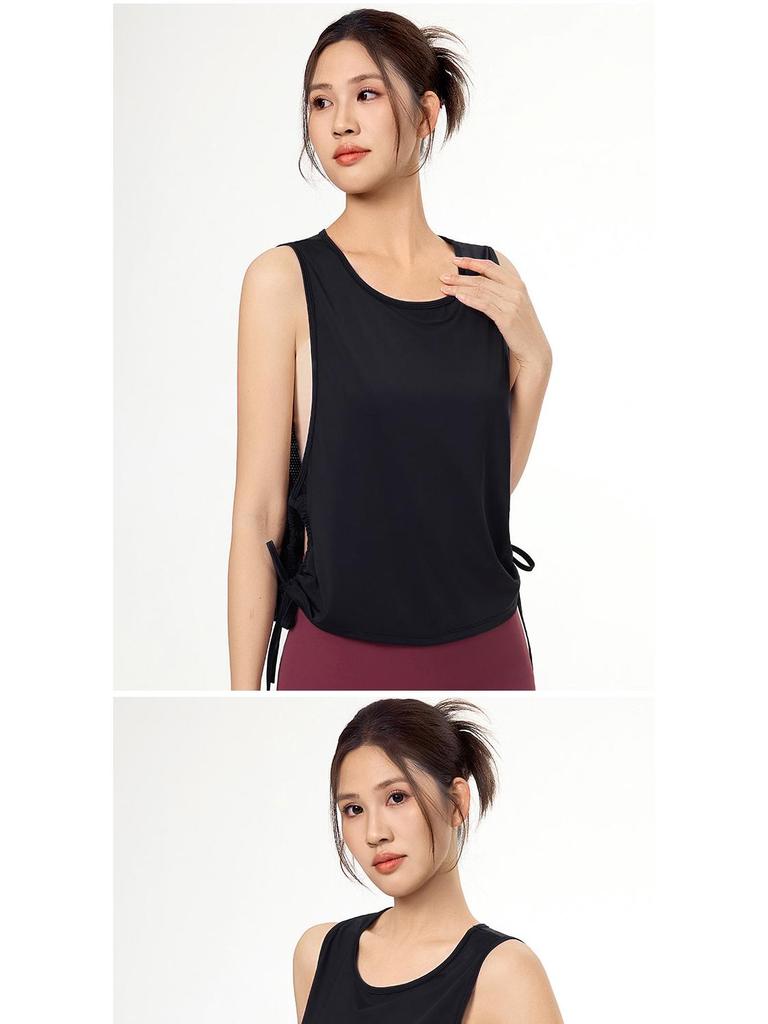 Women's Spring Summer Yoga Running Mesh Tank Top - Quick-Drying, Sleeveless, Loose Fit