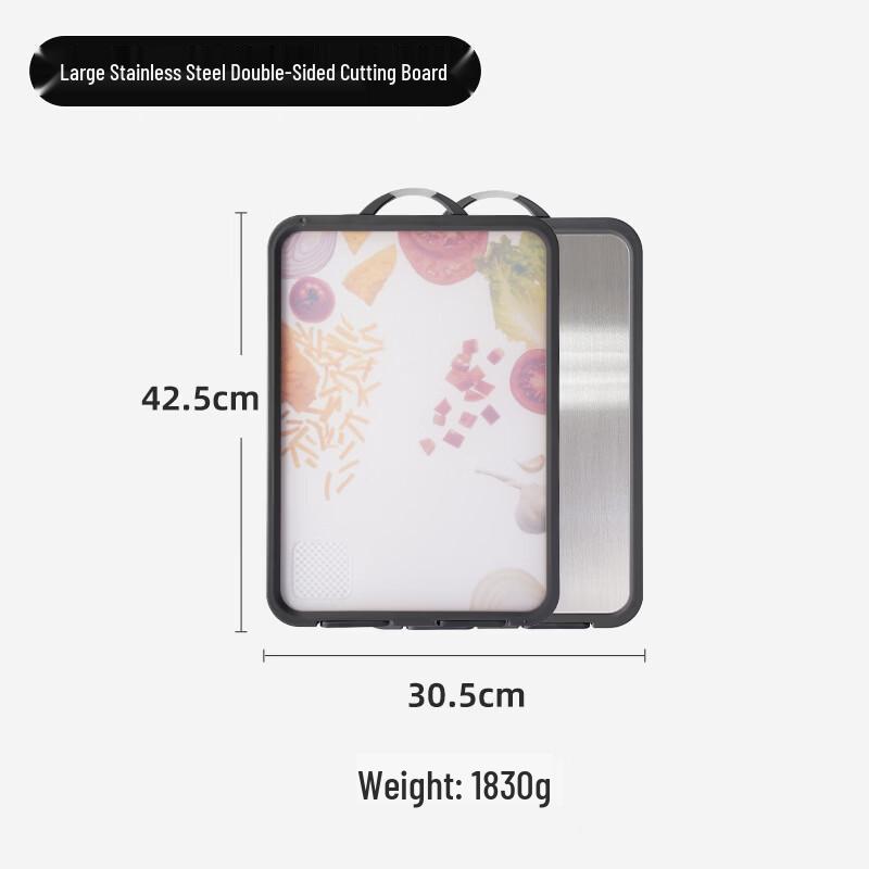 Abdo Double-Sided Stainless Steel & PP Cutting Board