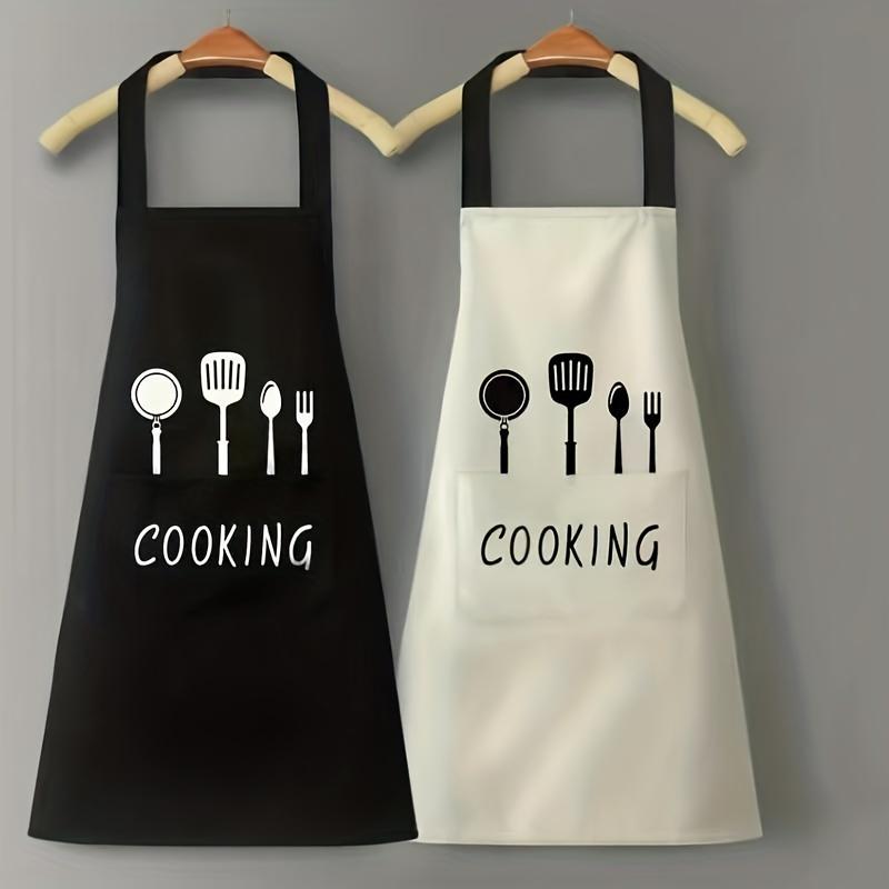 Adjustable Polyester Apron with Multifunctional Pockets for Kitchen Cooking, Baking, Barbecue, and Home Cleaning Durable Woven Fabric