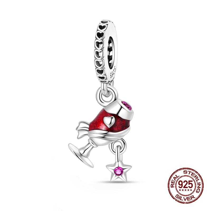 Wine Bottle Charms Copper Rum Brandy Whiskey Tequila Beads Fit 3Mm Original Bracelets Diy Jewelry Birthday Gift