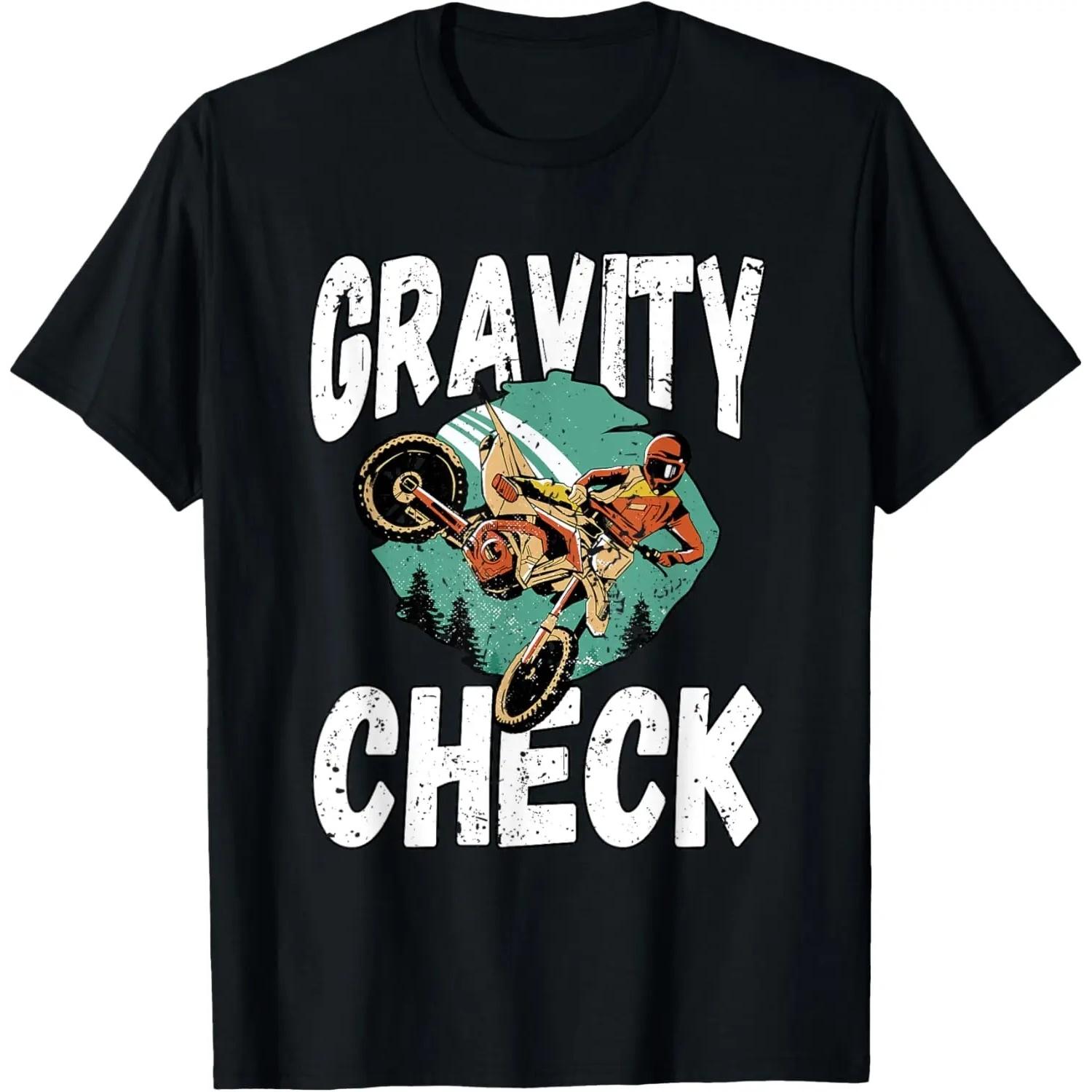 Gravity Check Dirt Bike Rider Motocross T-Shirt S