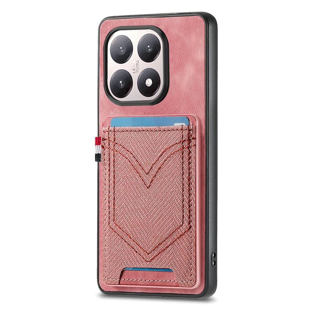 For Xiaomi 15T Case Retro Jean Cloth Texture Leather Back Phone Cover with Card Holder