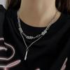 Vintage Handmade Sweater Necklace Party Jewelry Charm Women Korean Trendy Double-layered Chain Birthday Accessories Gift CLE