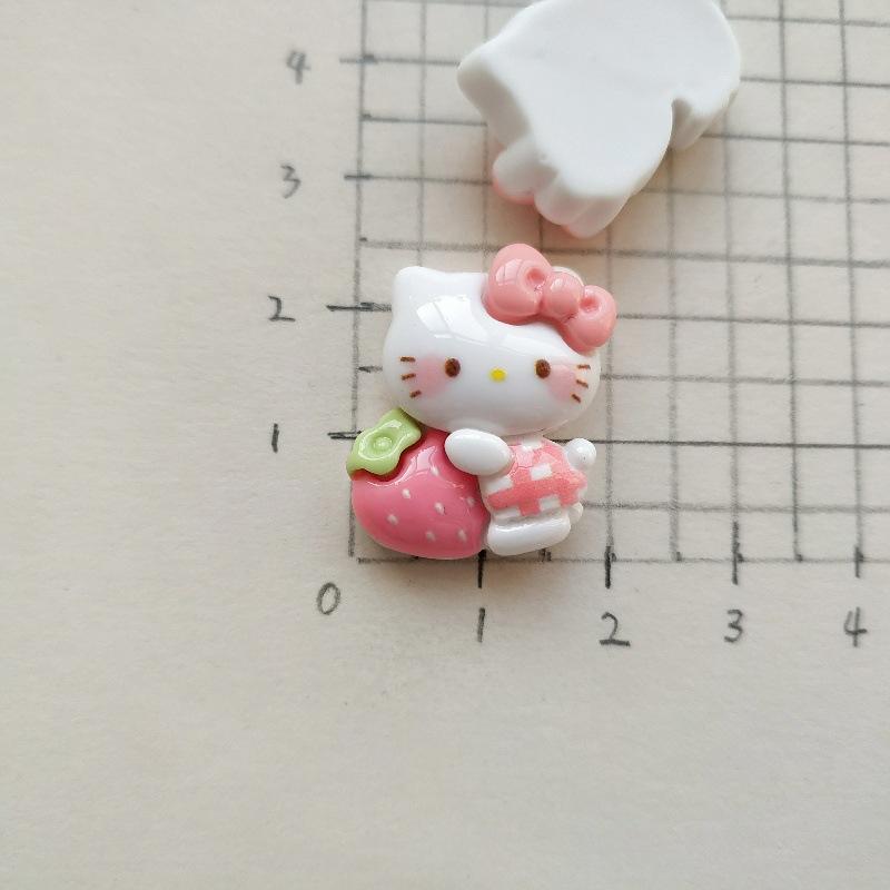 10/100PCS Cartoon bow cat resin jewelry accessories handmade DIY cream glue phone case hair clip water cup sticker material