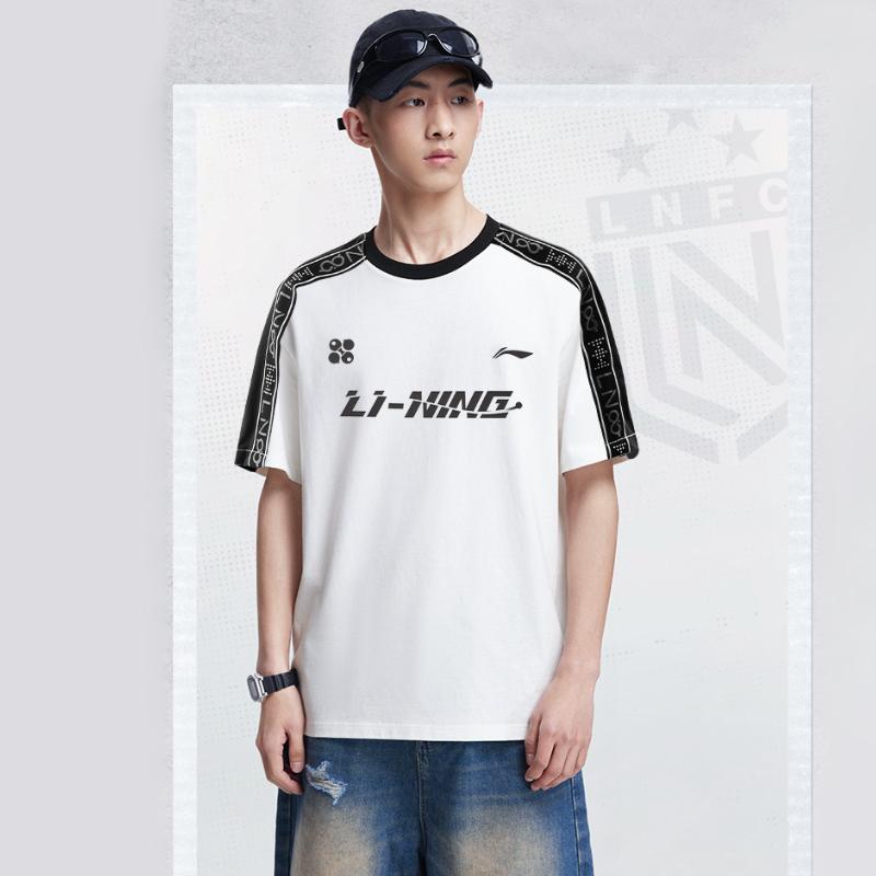 Li Ning Table Tennis Series Short Sleeve Summer Round Neck T-Shirt American Vintage Loose Casual Quick-Dry Sports Tee Unisex Tops AYSV013