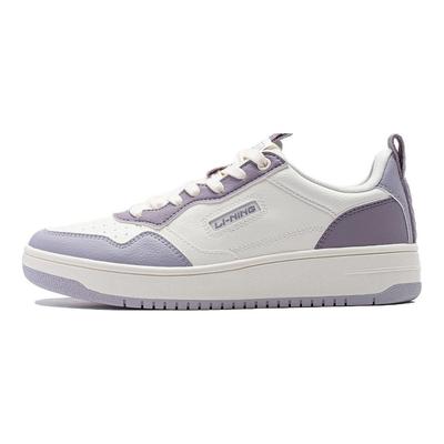 Li Ning Modieuze Veelzijdige Witte Sneakers Met Dikke Zool Dames Sneakers Paars AGCT472-4