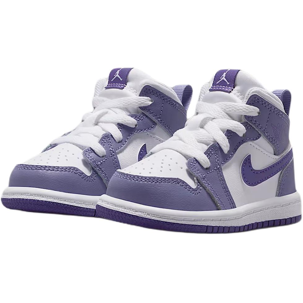 Air Jordan 1 Mid TD Dusty Amethyst Baby Sneakers Purple White Court-Purple DQ8425-500