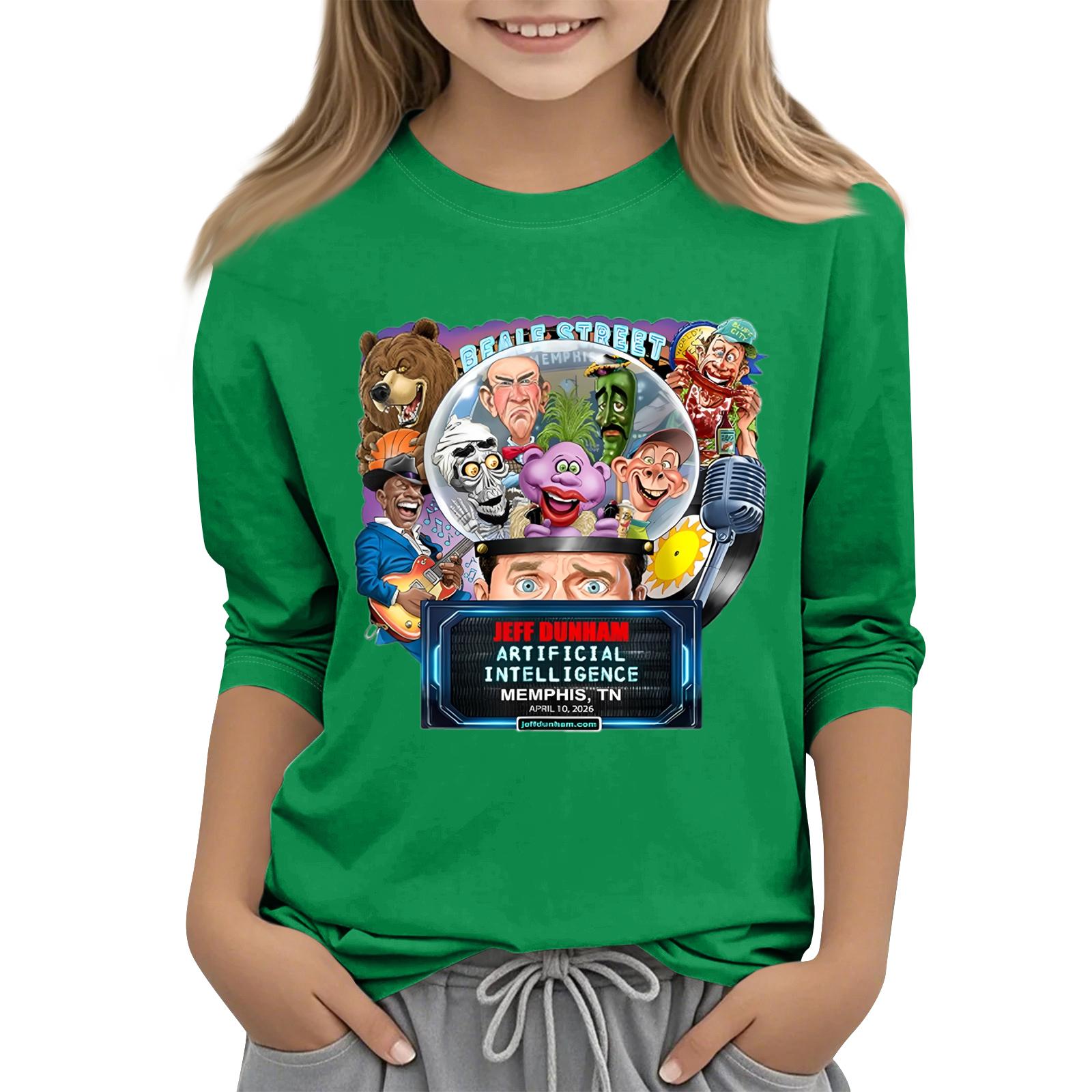 

Kids Crew Neck Three Quarter Sleeve Casual T Shirt Soft Fabric Comfortable Fit Printed Design Suitable for Everyday Wear 120 зелёный
