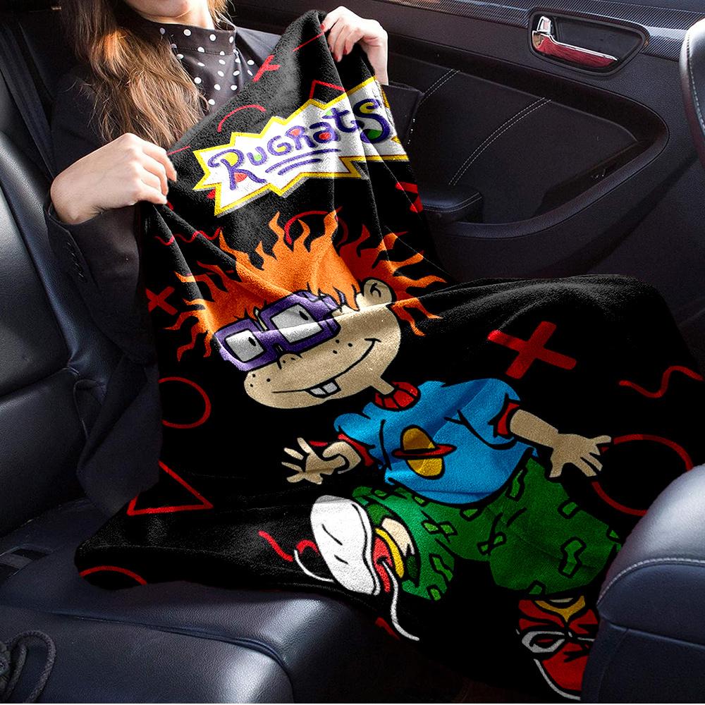 1pc Rugrats,Tommy,90sDigital Print Fleece Blanket - Contemporary Style, Suitable for All Seasons, Perfect for Home, Travel, or Camping - Mac